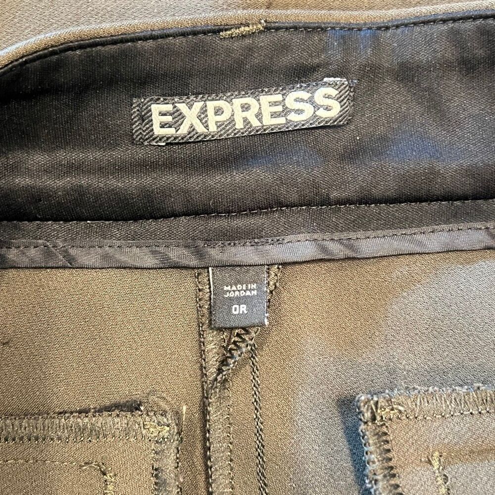 Express Women's Flat Front Mid-rise Stretch Skinny Dress Pants Tan Size 0 - Picture 4 of 5